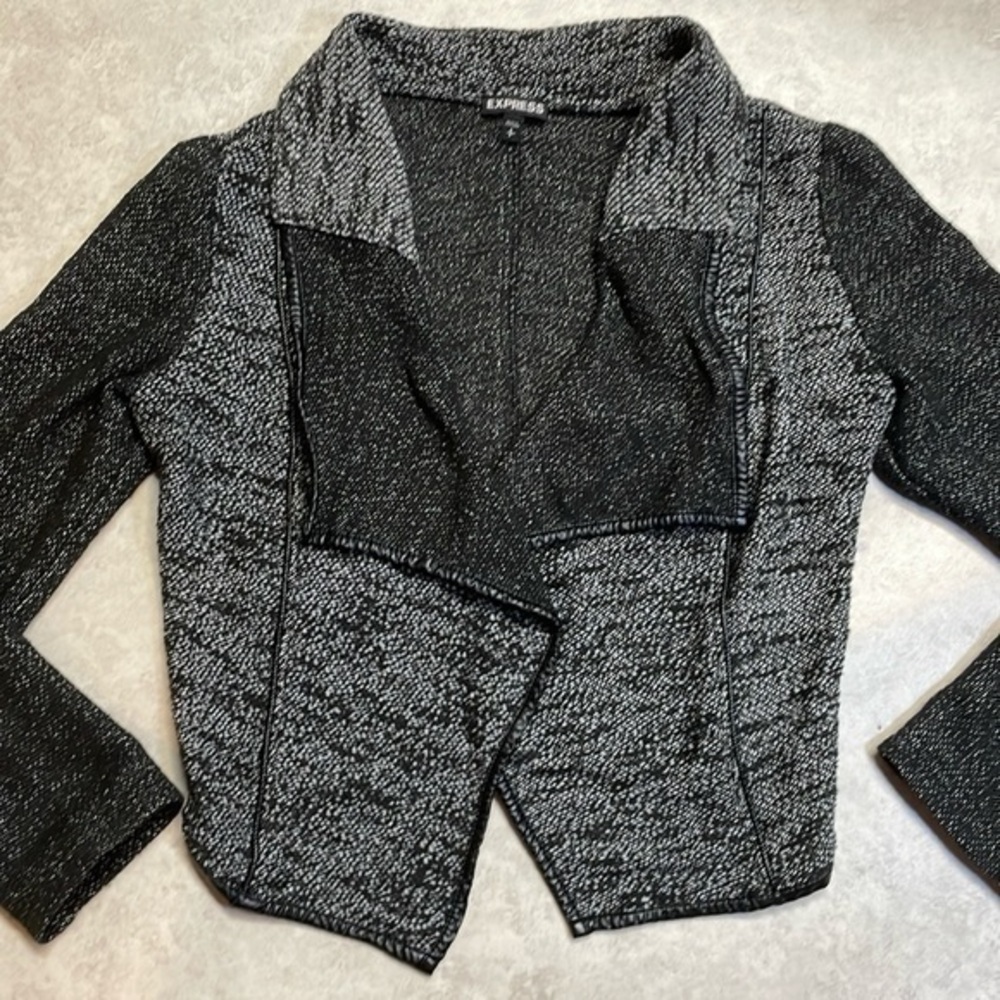 Express women’s/juniors black/gray long sleeve sweater/jacket size SP
